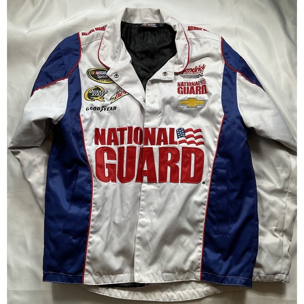 Dale Earnhardt Jr Jacket Size SM White NASCAR Amp National Guard Auth Chase 57